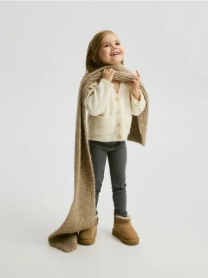 Reserved - Prążkowane legginsy - ciemnoszary