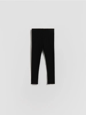 Reserved - Prążkowane legginsy - czarny