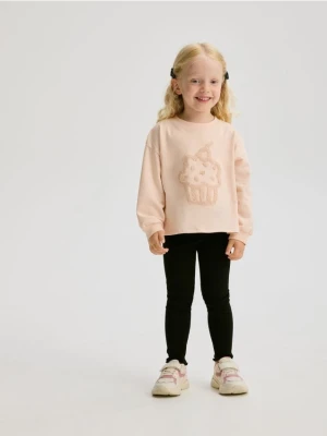 Reserved - Prążkowane legginsy - czarny