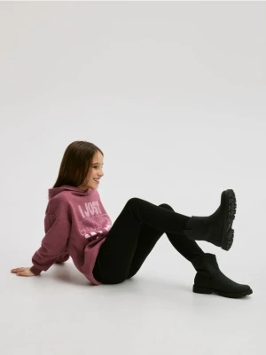 Reserved - Prążkowane legginsy - czarny