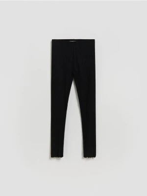 Reserved - Prążkowane legginsy - czarny