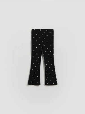 Reserved - Prążkowane legginsy - czarny