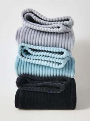 Reserved - Prążkowane legginsy flared - jasnoszary