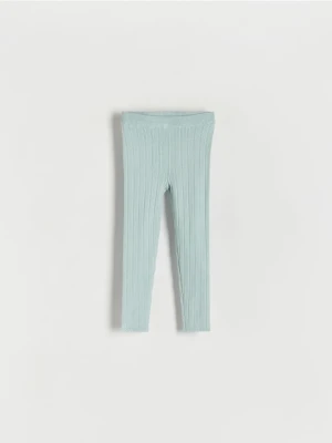 Reserved - Prążkowane legginsy - jasnoturkusowy