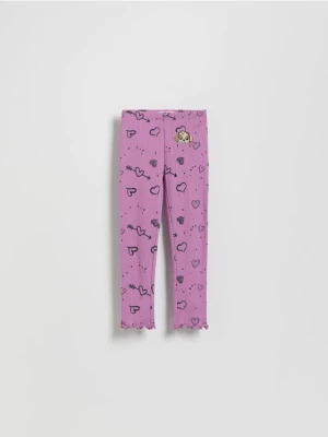 Reserved - Prążkowane legginsy Psi Patrol - fioletowy