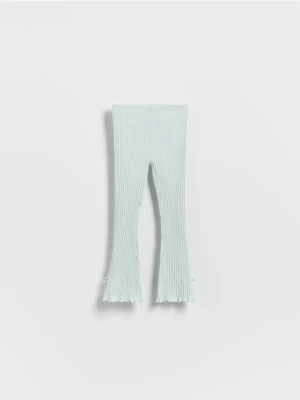 Reserved - Prążkowane legginsy z kokardką - jasnoniebieski