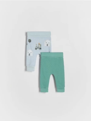 Reserved - Prążkowane spodnie 2 pack - jasnoniebieski