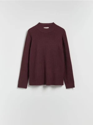 Reserved - Prążkowany sweter - mahoniowy