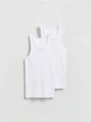 Reserved - Prążkowany top 2 pack - biały