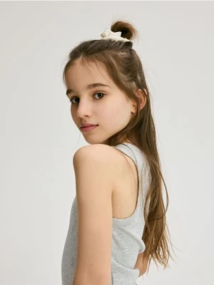 Reserved - Prążkowany top - jasnoszary