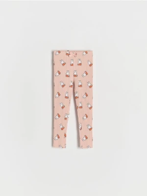 Reserved - Prążkowne legginsy Miffy - pastelowy róż