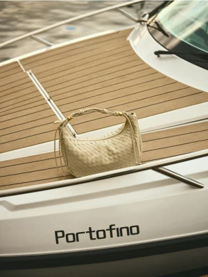 Reserved - Przeplatana torebka hobo - złamana biel