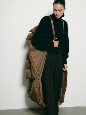 Reserved - Puchowa kurtka z kapturem - brązowy