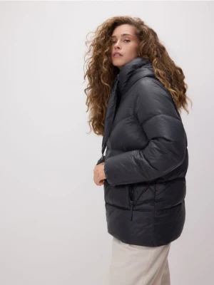 Reserved - Puchowa kurtka z kapturem - ciemnoszary