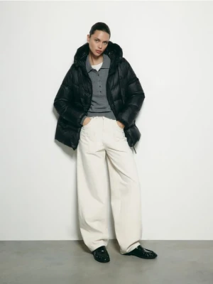 Reserved - Puchowa kurtka z kapturem - czarny