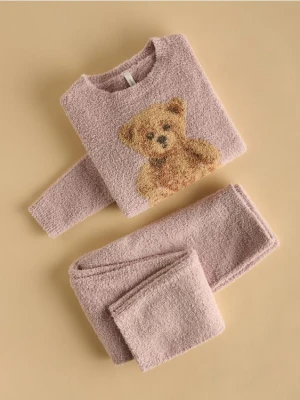 Reserved - Puszysta piżama z długimi spodniami - brudny róż