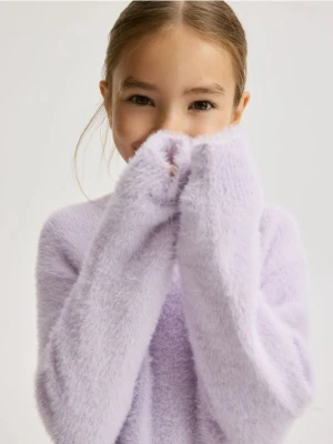 Reserved - Puszysty sweter - fioletowy