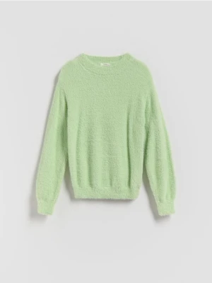 Reserved - Puszysty sweter - jasnozielony