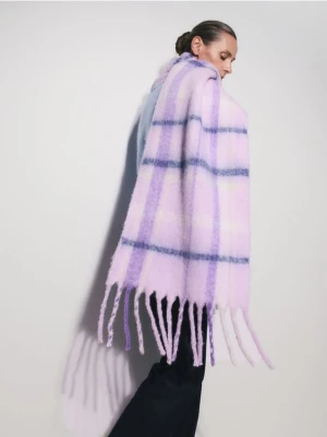 Reserved - Puszysty szalik z dodatkiem wełny - wielobarwny