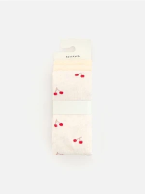 Reserved - Rajstopy z bawełną 2 pack - złamana biel
