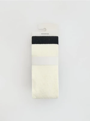 Reserved - Rajstopy z metaliczną nitką 2 pack - złamana biel