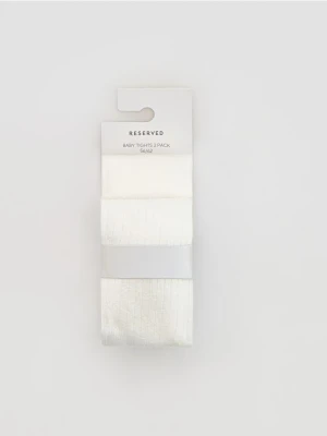 Reserved - Rajstopy z szelkami 2 pack - złamana biel