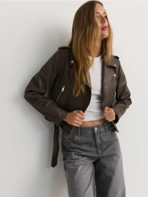 Reserved - Ramoneska z imitacji skóry - brązowy