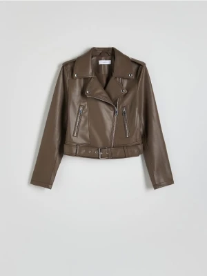 Reserved - Ramoneska z imitacji skóry - brązowy