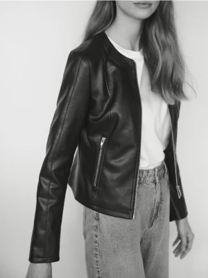 Reserved - Ramoneska z imitacji skóry - czarny