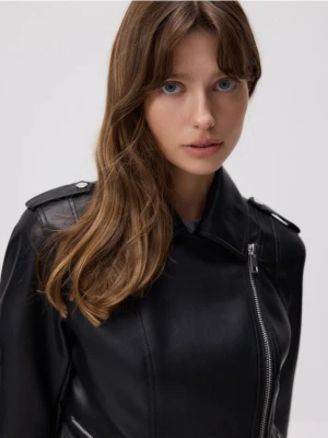 Reserved - Ramoneska z imitacji skóry - czarny