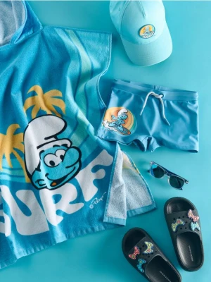 Zdjęcie produktu Reserved - Ręcznik kąpielowy Smerfy - jasnoniebieski