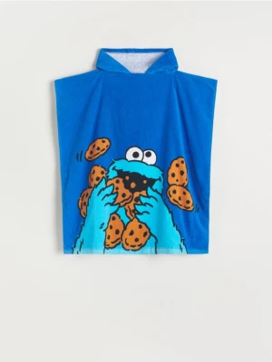 Reserved - Ręcznik kąpielowy z kapturem Cookie Monster - niebieski