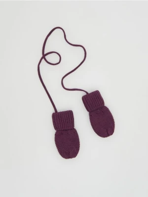 Reserved - Rękawiczki na sznurku - ciemnofioletowy