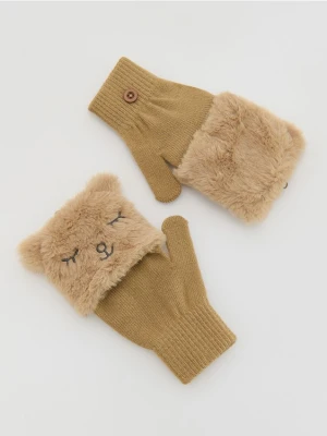 Reserved - Rękawiczki z futerkiem i uszami - brązowy