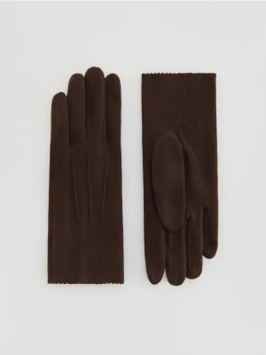 Reserved - Rękawiczki z imitacji zamszu - ciemnobrązowy