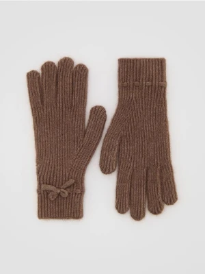 Reserved - Rękawiczki z kokardkami - brązowy