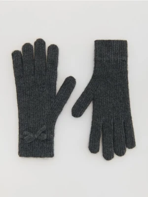 Reserved - Rękawiczki z kokardkami - ciemnoszary