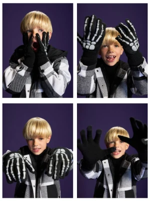 Reserved - Rękawiczki z odblaskowym printem - czarny