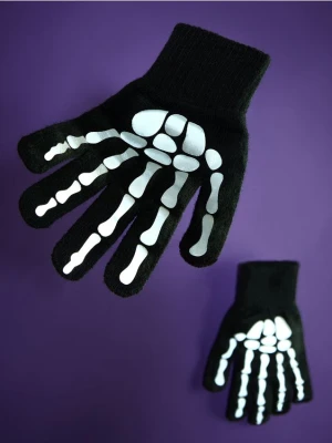 Reserved - Rękawiczki z odblaskowym printem - czarny