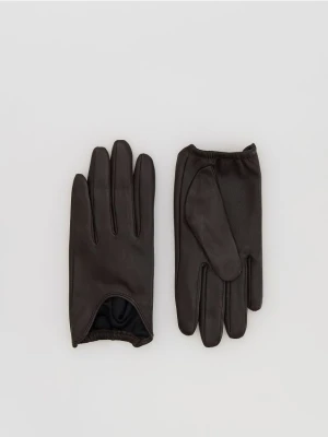 Reserved - Rękawiczki z owczej skóry - ciemnobrązowy