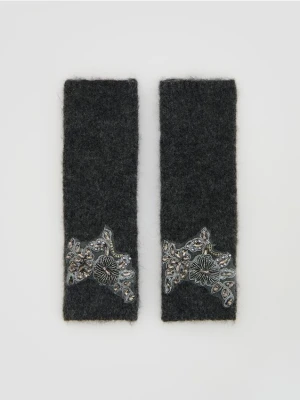 Reserved - Rękawiczki z wełną alpaki - ciemnoszary