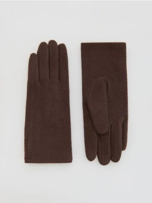 Reserved - Rękawiczki z wełną - ciemnobrązowy