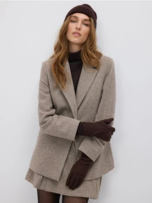 Reserved - Rękawiczki z wełną - ciemnobrązowy