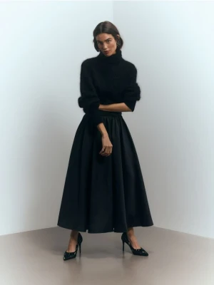 Reserved - Rozkloszowana spódnica midi - czarny