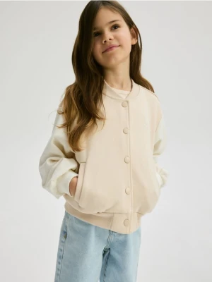 Reserved - Rozpinana bluza bomberka - kremowy