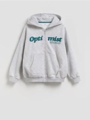 Reserved - Rozpinana bluza oversize - jasnoszary