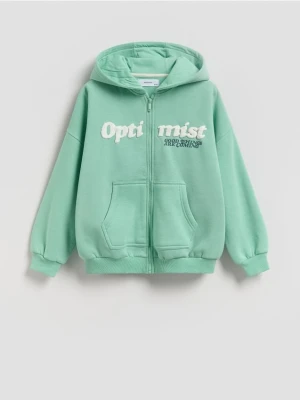 Reserved - Rozpinana bluza oversize - jasnoturkusowy