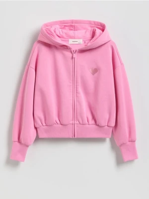 Reserved - Rozpinana bluza z haftem Boffie & Poko - różowy