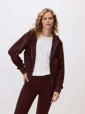 Reserved - Rozpinana bluza z kapturem - brązowy