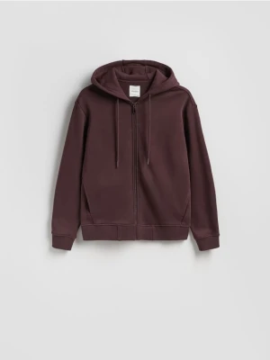 Reserved - Rozpinana bluza z kapturem - ciemnobrązowy